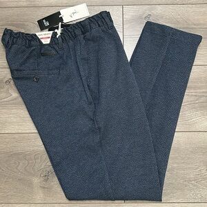 Civil Society Brooklyn 30” Slim Fit Tapered Trouser Pants Pin Dot Navy Blue‎ 36